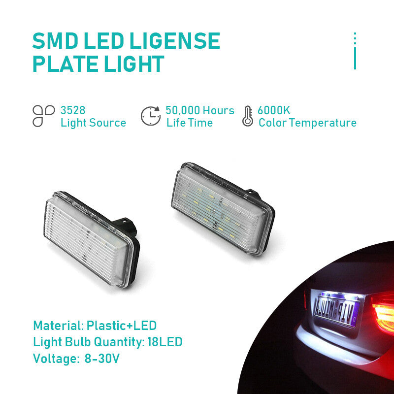 2X Rear LED Number License Plate Light Lamps for Toyota for Land Cruiser 2008-2014