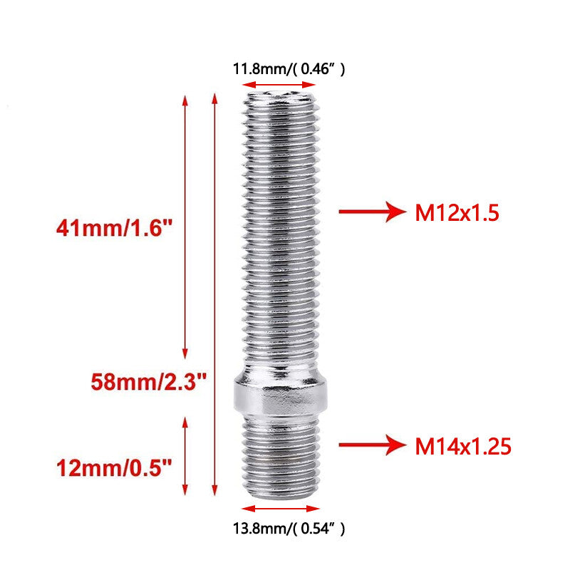 20¡ÁExtended Wheel Stud Conversion Lug Bolt Screw Adapter Kit M141.25 to M12x1.5