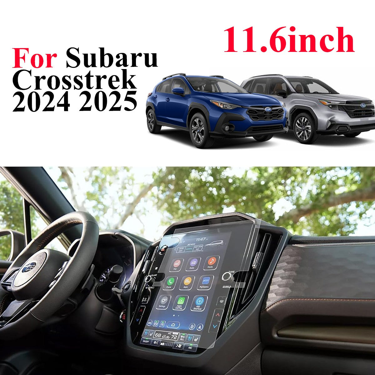 For 2024 2025 for Subaru Crosstrek 11.6 Tempered Glass Car Screen Protector Film