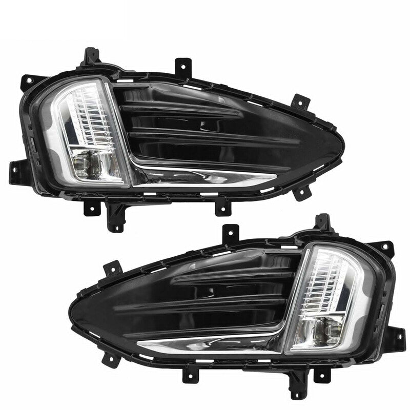 1Pair LED Fog Light Cover Bezel Daytime Running Light for Ford Edge 2019-2021