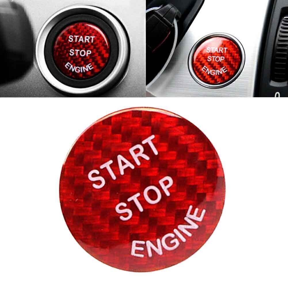 Carbon Fiber Trim Keyless Start Button Cover Fit for BMW E-Class X5 X6 E70 E90 E60