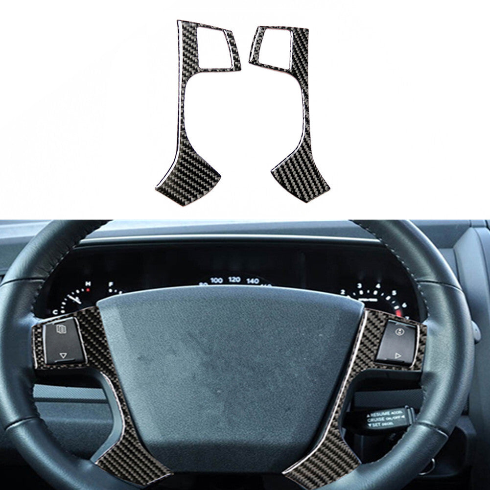 2Pcs Steering Wheel Buttons Panel Trim Carbon Fiber for Dodge Journey 2009-2010