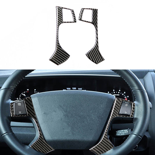 2Pcs Steering Wheel Buttons Panel Trim Carbon Fiber for Dodge Journey 2009-2010