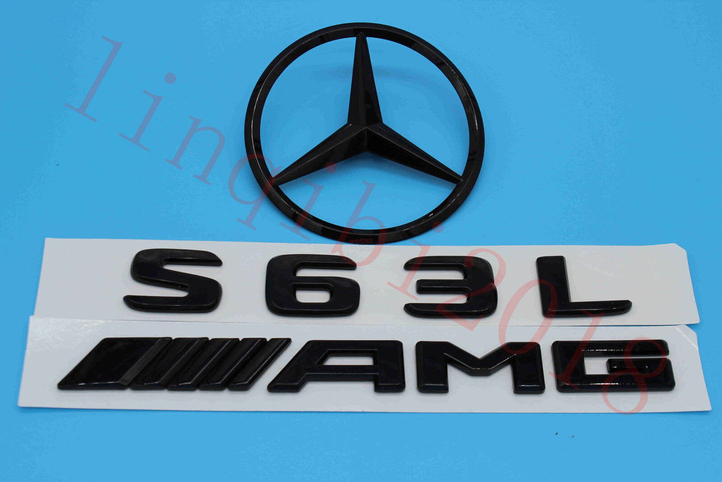 Gloss Black S63L AMG Trunk Logo Sticker Decal Emblem Badge Package for W221 S63L