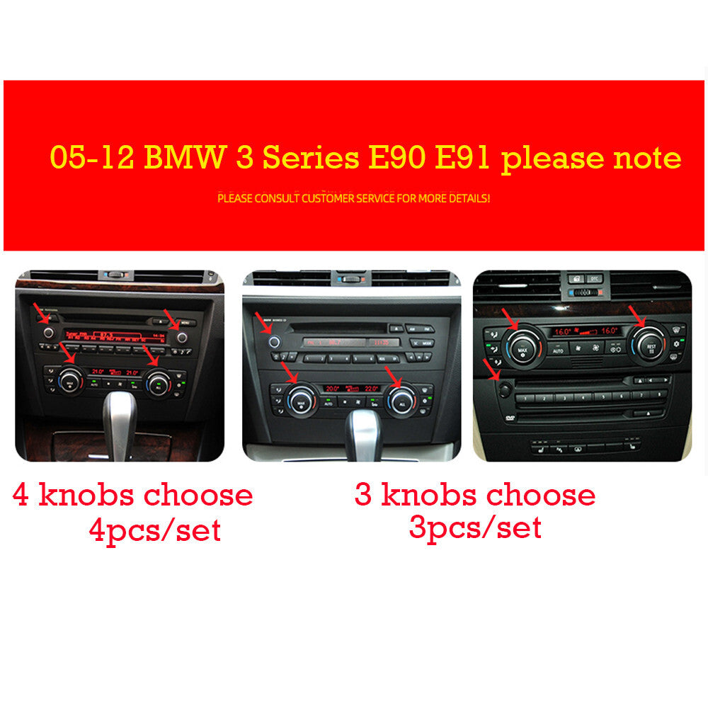 3¡ÁRed Alloy Air Condition Switch Knob Ring Trim for BMW 3 Series E90 E92 2007-12