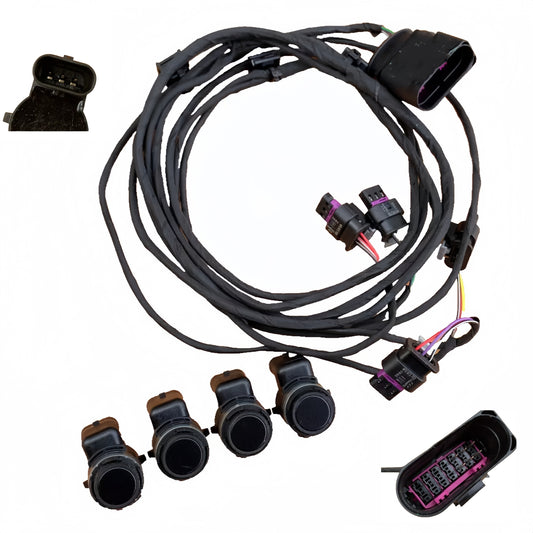 for Audi A 6C8 S6 RS6 Front Parking Sensor Wiring Loom Harness + Sensors 2018-23