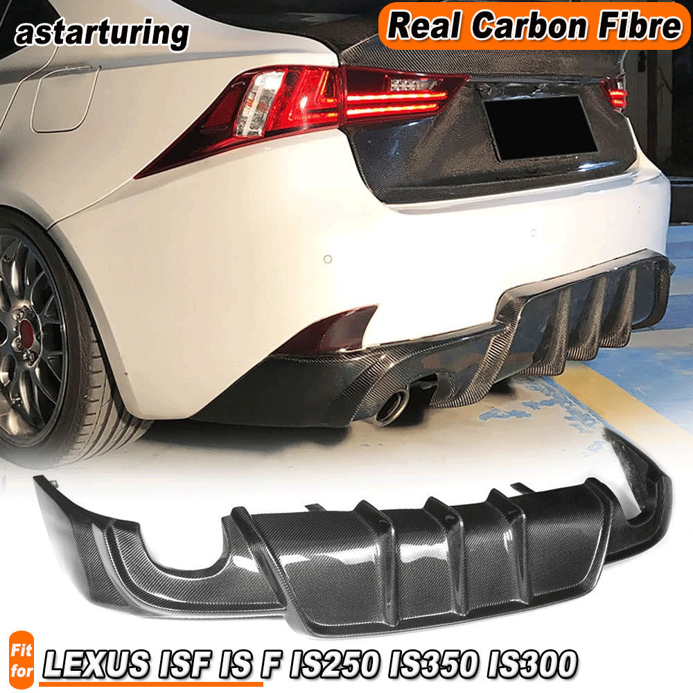 for LEXUS ISF IS F IS250 IS350 IS300 13-16 REAL Carbon Rear Bumper Diffuser Lip