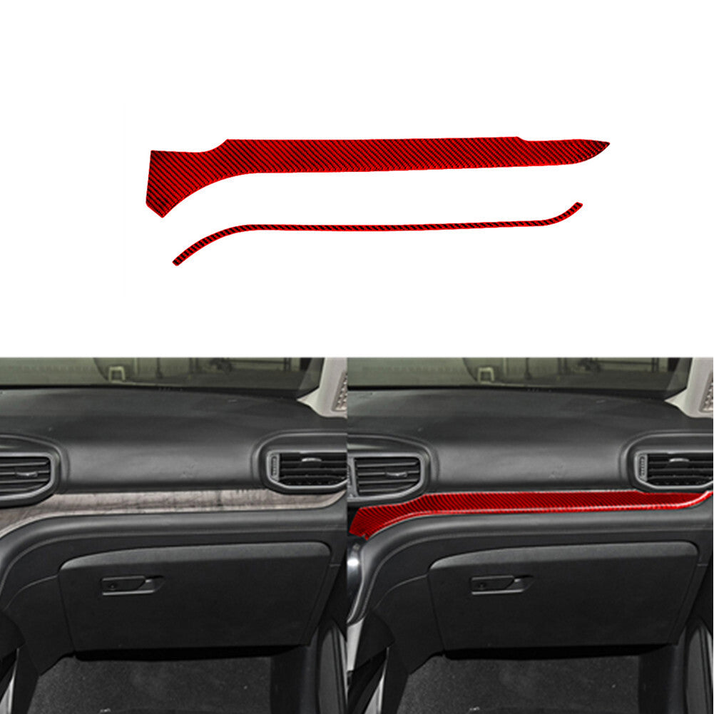 Red Carbon Fiber Passenger Dash Glove Box Cover Trim for Ford Explorer 2020-2023