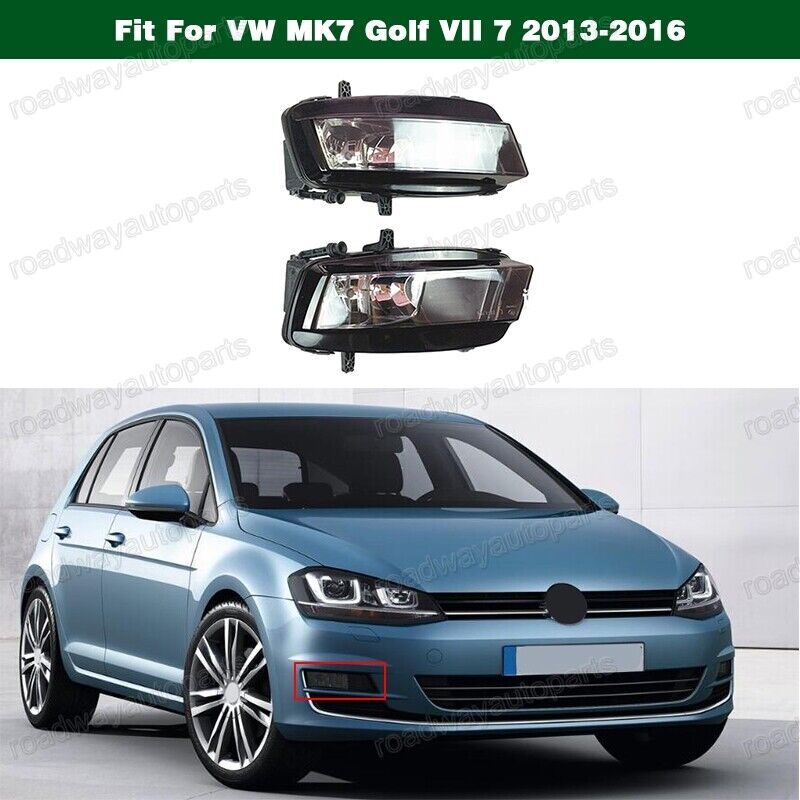 Clear Bumper Fog Lights Driving Lamps w/Bulbs for VW MK7 for Golf VII 7 2013-2016