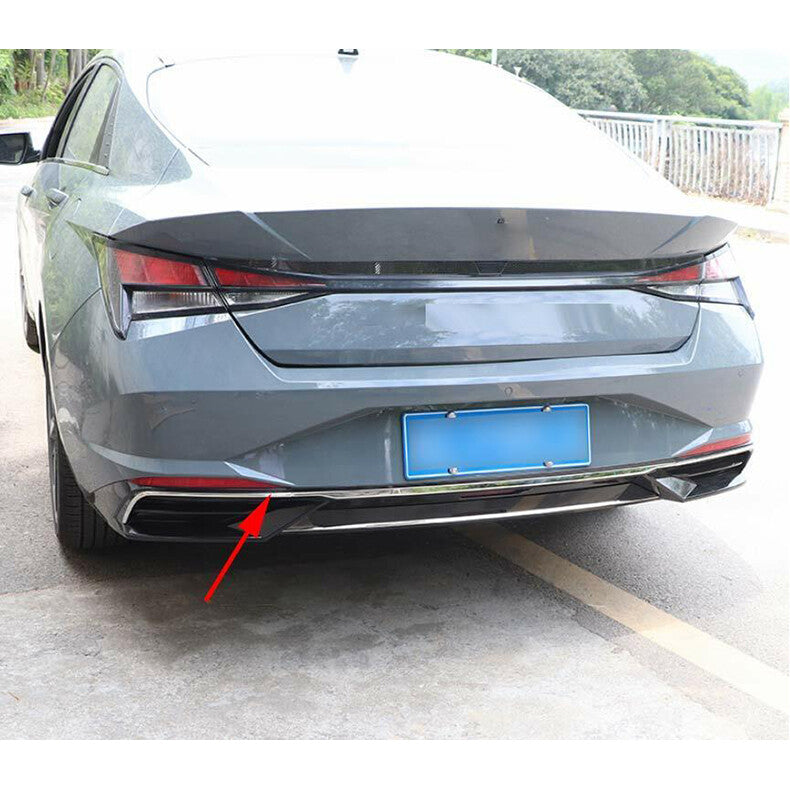 for Hyundai for Elantra 2021-2023 Stainless Rear Bumper Moulding Strip Cover Trim