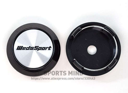 4x64mm Weds Sport Silver Edge Cap Decal Badge Wheel Center Cap Hub Cap TE37
