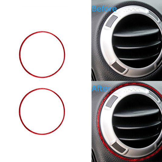 Red Carbon Fiber Console Air Vent Outlet Cover Trim for Jeep for Wrangler JK 2011-17