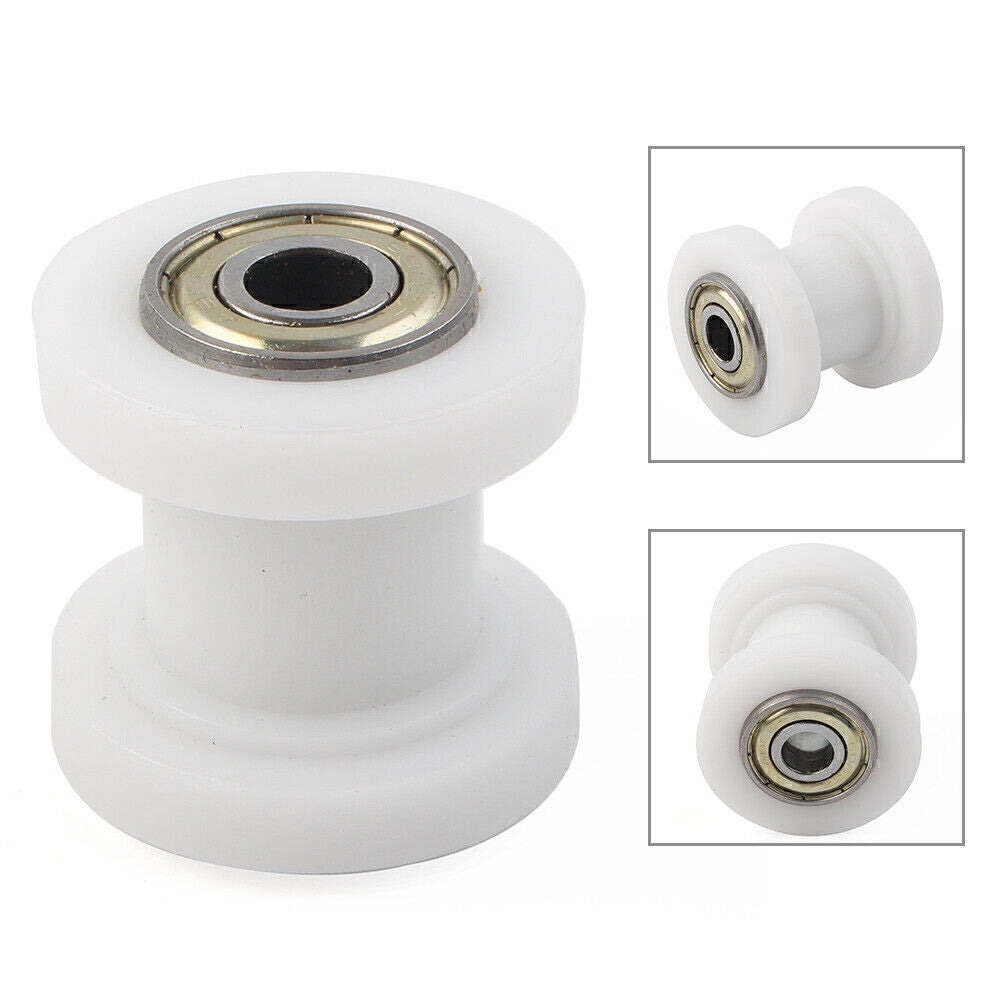 8mmChain Roller Slider Tensioner Guide Pulley Dirt Pit For Bike Motorcycle White