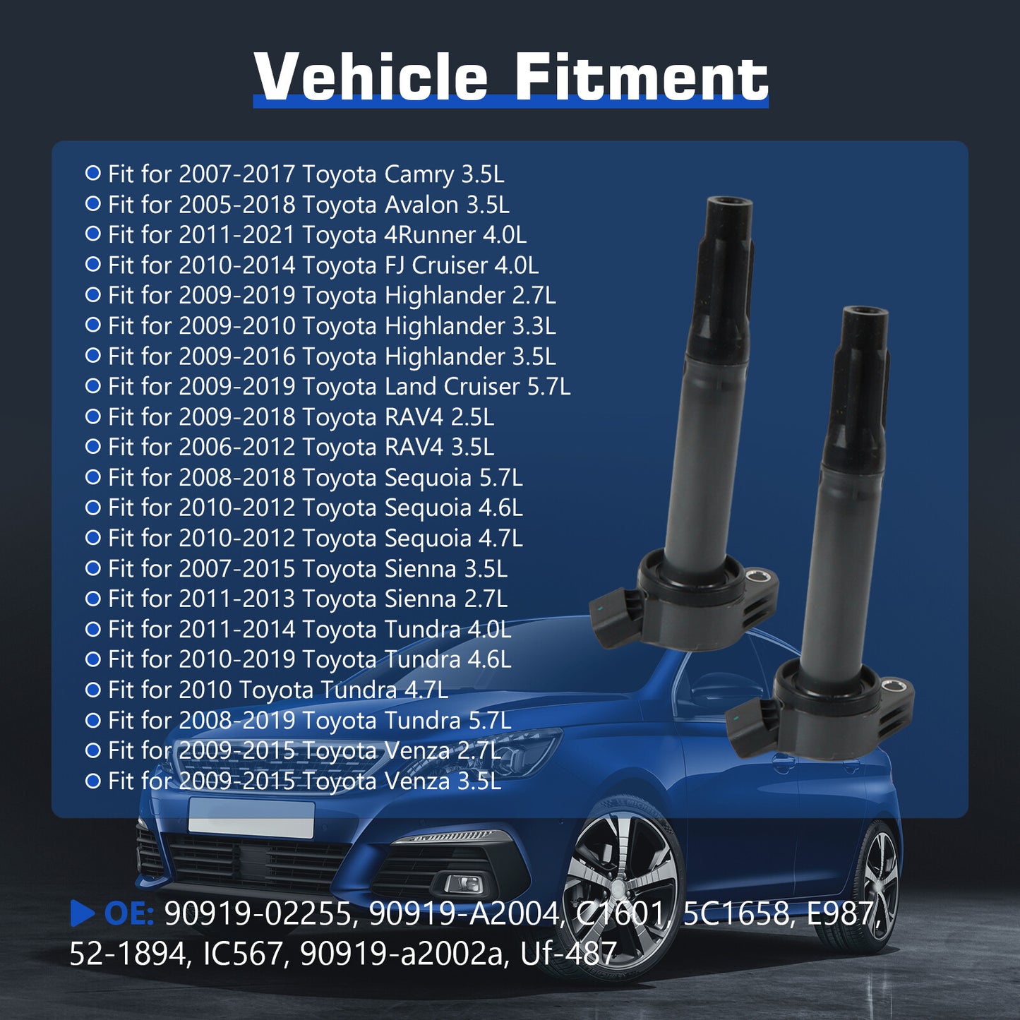 6Pcs Ignition Coil  Spark Plug for Toyota for Camry for Avalon Highlander for Sienna 3.5L