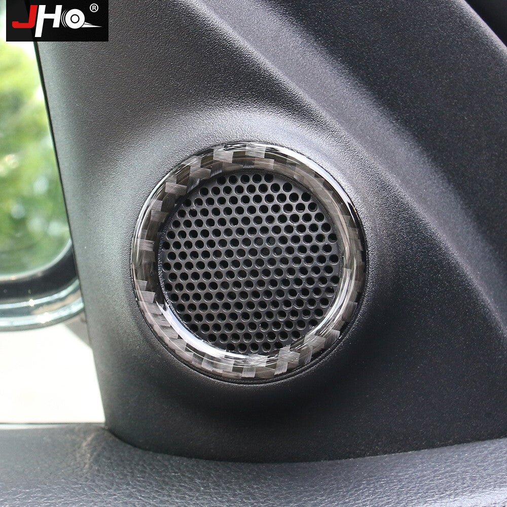 Carbon Fiber Trunk Audio Speaker Ring Cover Trim for Jeep Grand Cherokee 2011-20