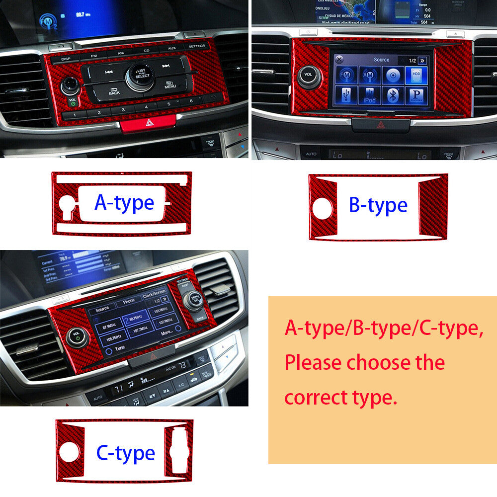 Carbon Fiber Central Console GPS Navigation Panel Cover for Honda Accord 13-17 A