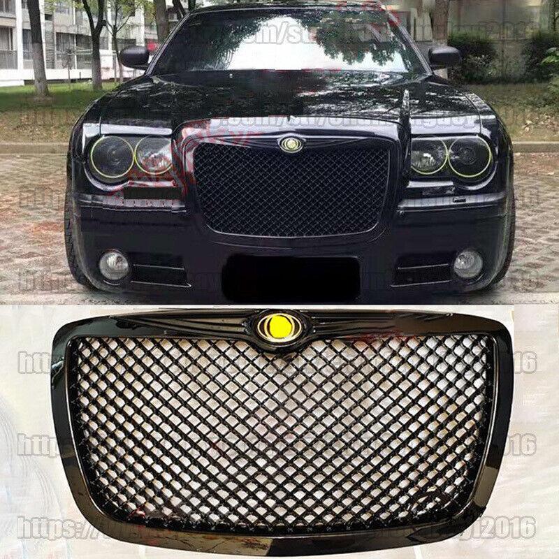 Black Chrome Front Honeycomb Grille Grill Trim for 2004-2011 for Chrysler 300 300C