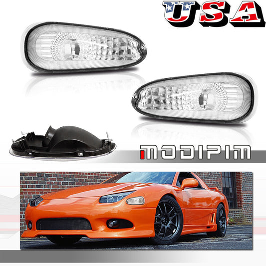 2-Pack Transparent Front Turn Signal Lens for Mitsubishi 3000GT (1994-1998)