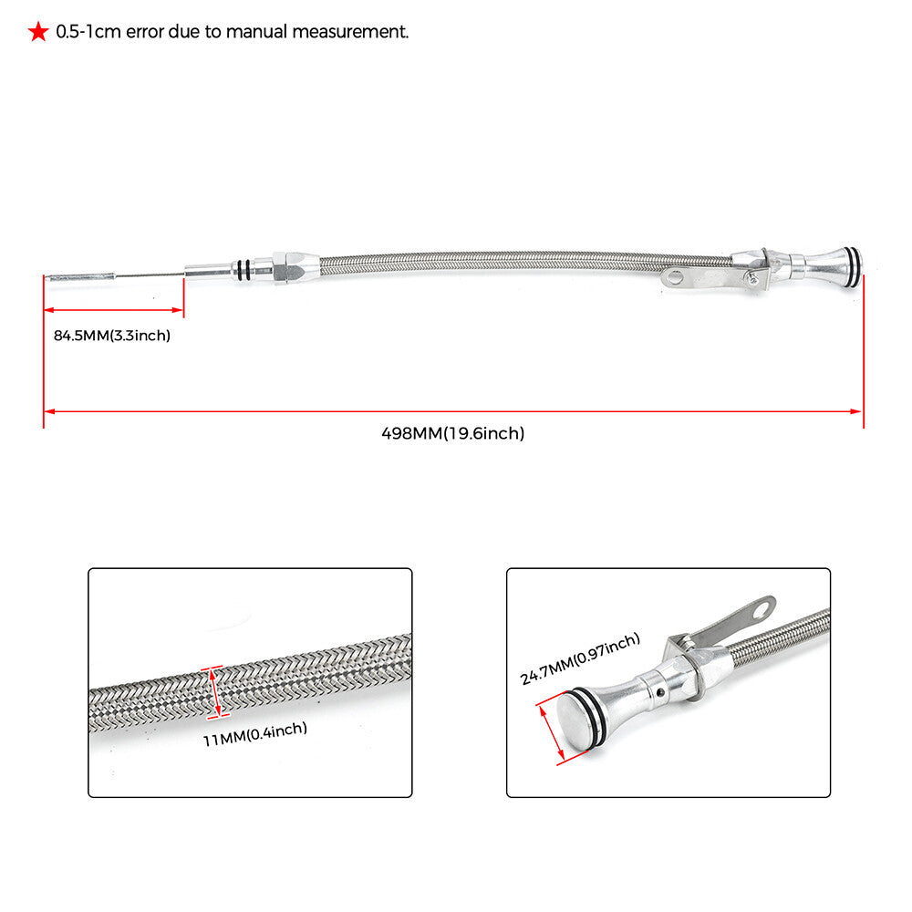 Flexible Engine Oil Dipstick for Chevy Big Block BBC 396 427 454 502 1965-1990