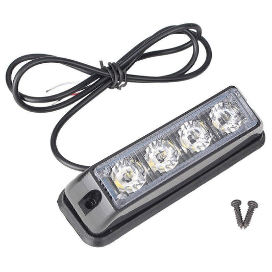 Lens+Screw 4 LED Car Strobe Flash Light DC 12V Universal Fit Car SUV Truck