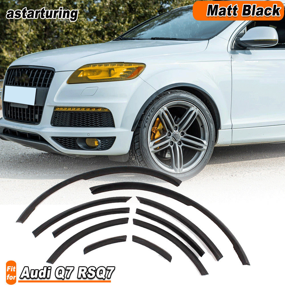 Unpainted Matt Black PU Wheel Arch Fender Flares Eyebrow for Audi Q7 RSQ7 06-15