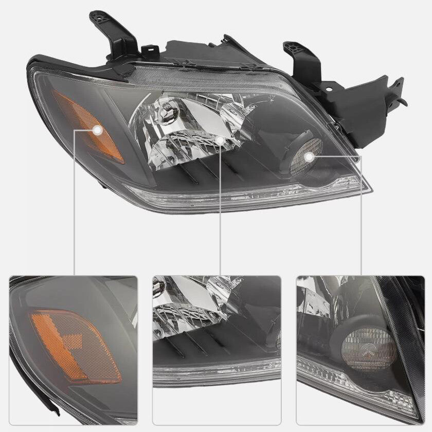 Replacement parts for halogen headlight assemblies of for Mitsubishi Outlander LS/XLS LH vehicles (models 03-06)