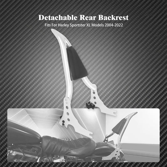 Chrome Detachable Passenger Rear Backrest Sissy Bar Fit for Harley XL 883 04-22