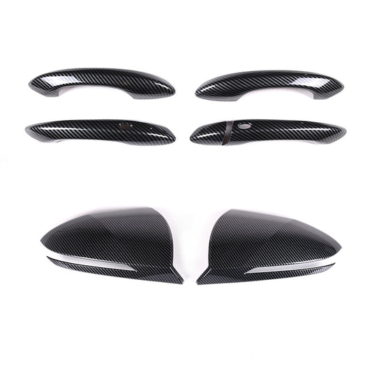 for Hyundai Santa Cruz 2022-24 Carbon ABS Side Mirror + for Smart Door Handle Cover