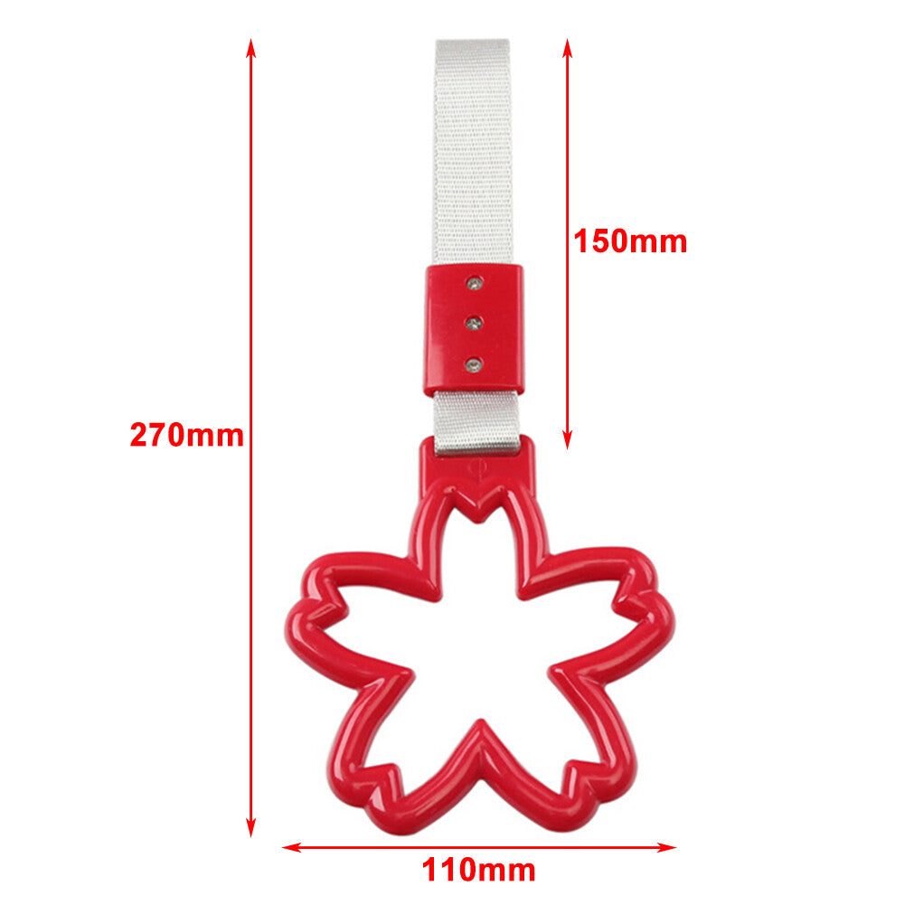 Cherry Blossom Shaped Ring Train Bus Handle Strap Drift Charm Tool Sliver+Orange