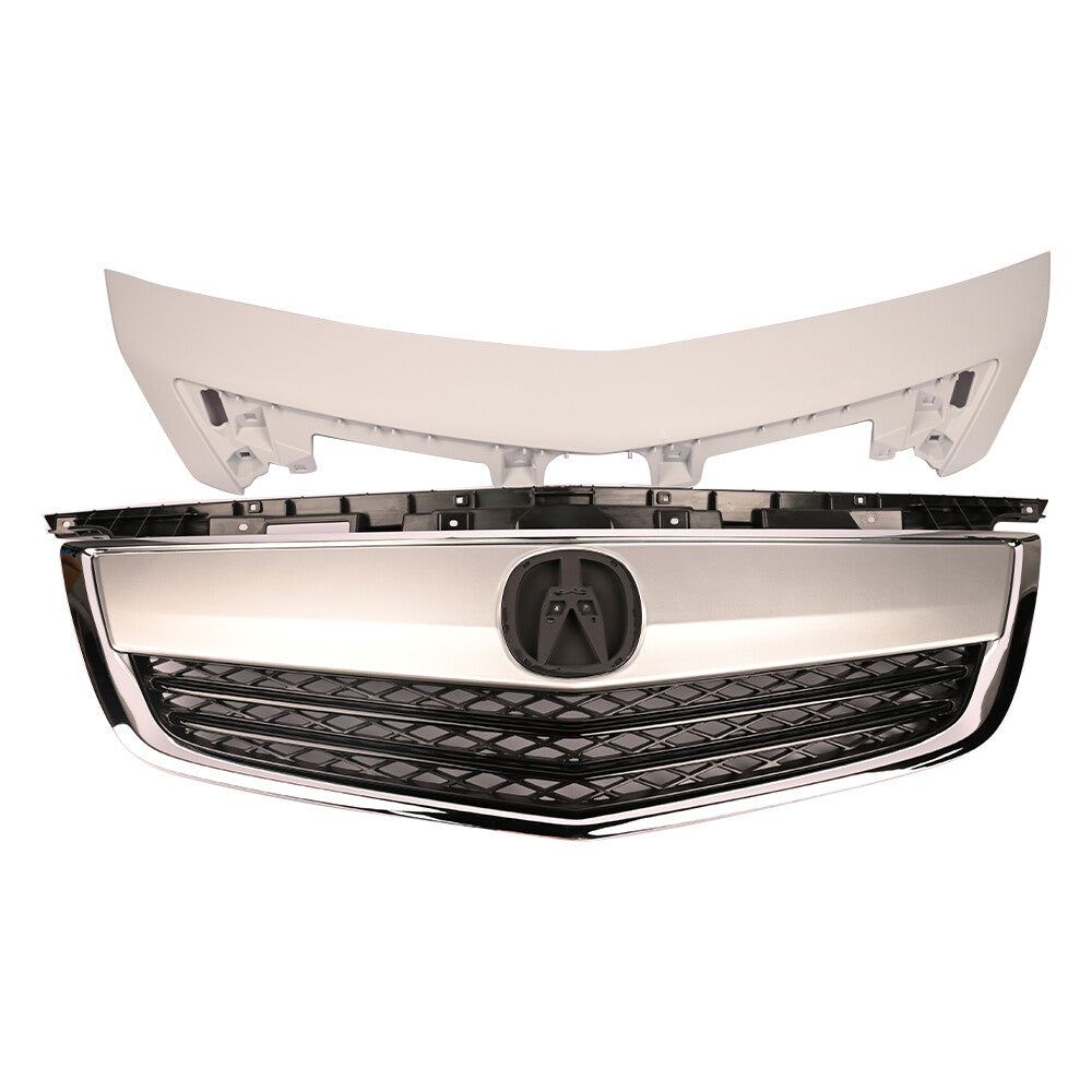 Upper Chrome Grille + White Grille Molding Set 75170TK4A11 For 2012-14 for ACURA TL