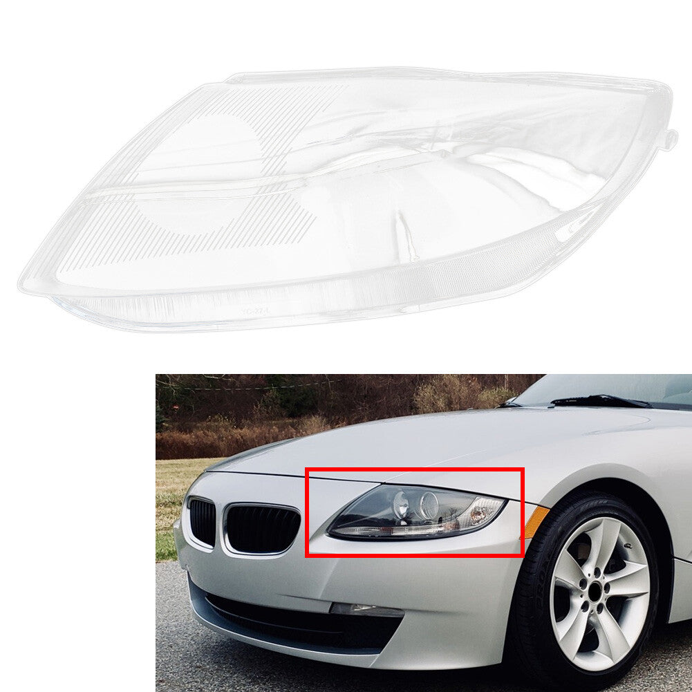 Front Headlight Lens Cover Lampshade Left for BMW Z4 E85 2003-2008 Transparent