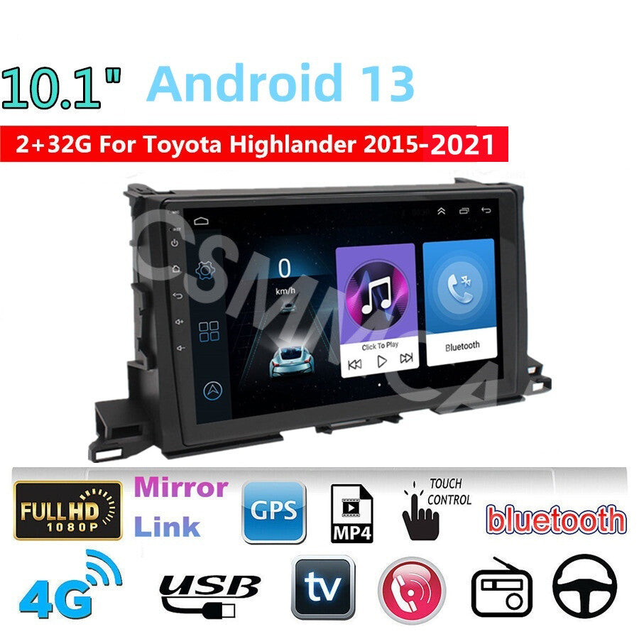 10.1in Car Stereo Radio For Apple Carplay Fit for Toyota Highlander 2015-2019