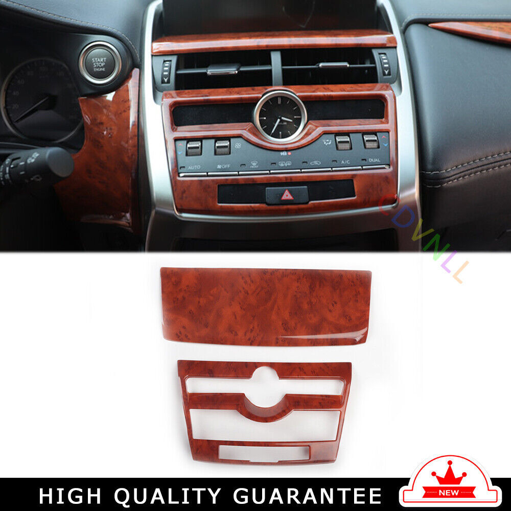 Central Console AC Button Cover Decor Interior for Lexus NX 2015-2020 Brown Wood
