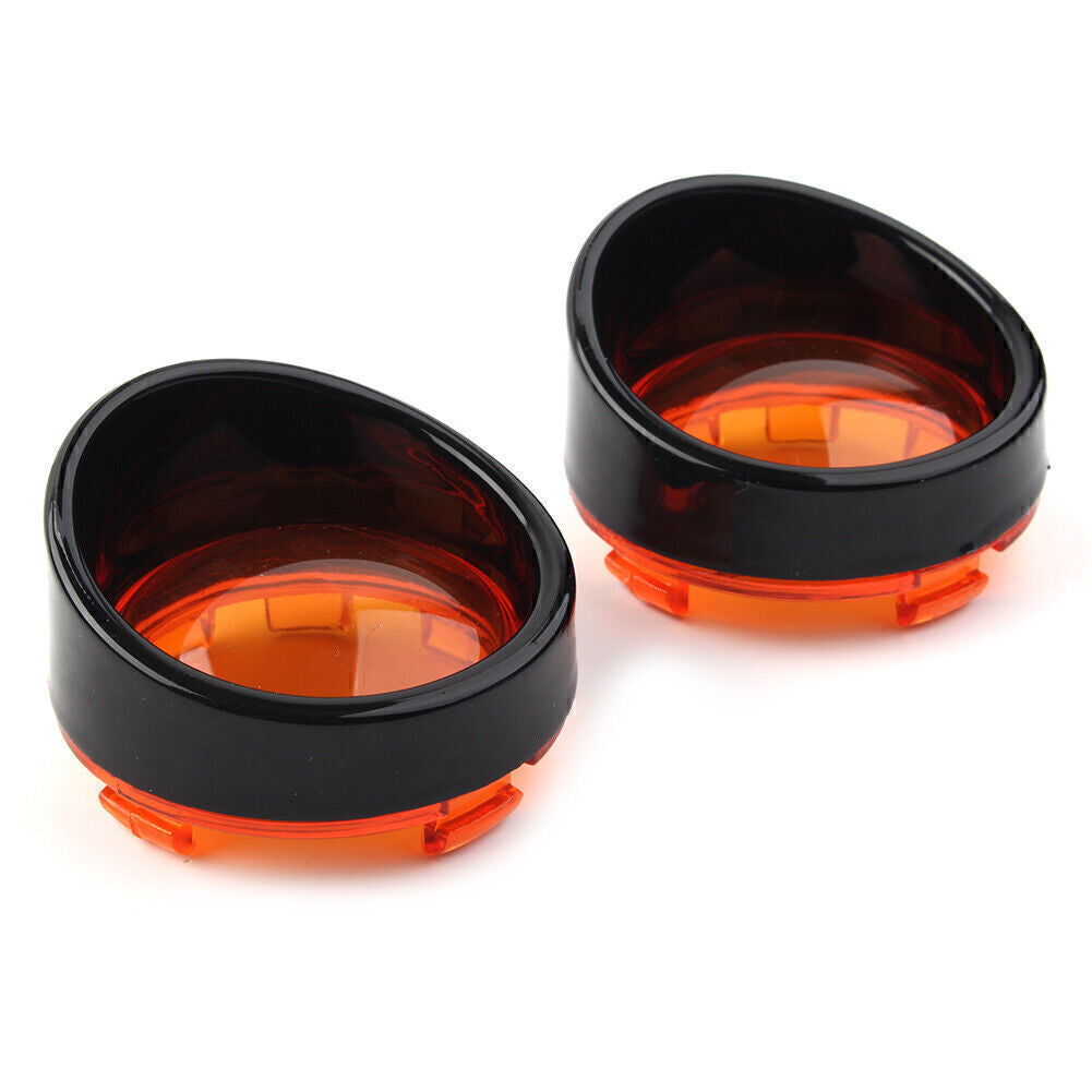 Turn Signal Light Lens Cover Black Bezels Visor for Harley Touring Sportsters