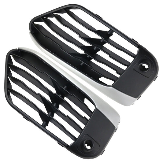 2Pcs Front Bumper Cover Grille Left+Right Black Replacement For F48 X1 2016-2019