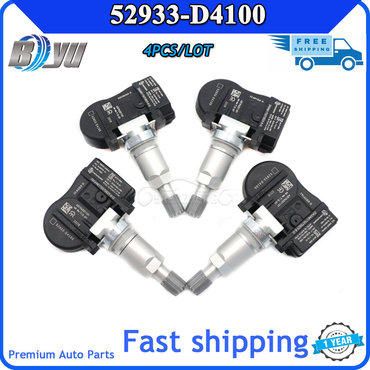 4-piece TPMS tire pressure monitoring sensor kit for Hyundai for Kia Sorento 52933-D4100