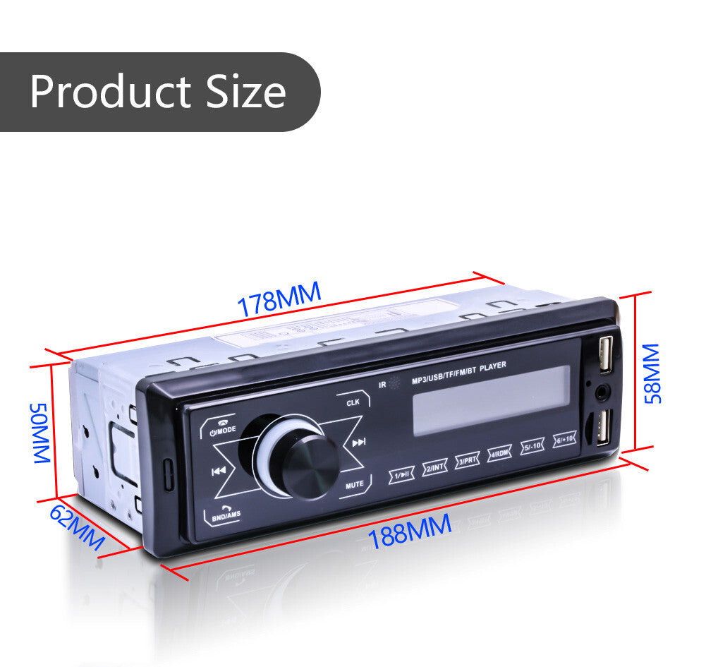 Bluetooth Car FM Radio MP3 Player Single 1 DIN USB Stereo Audio Receiver AUX