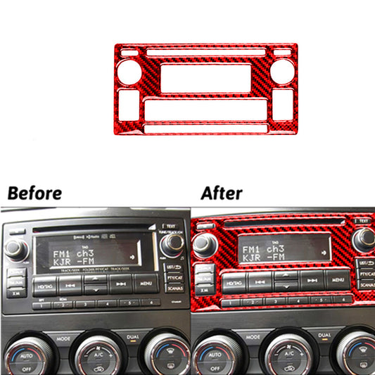 Red Carbon Fiber Interior Radio Console Cover Trim for Subaru Forester 2009-2013