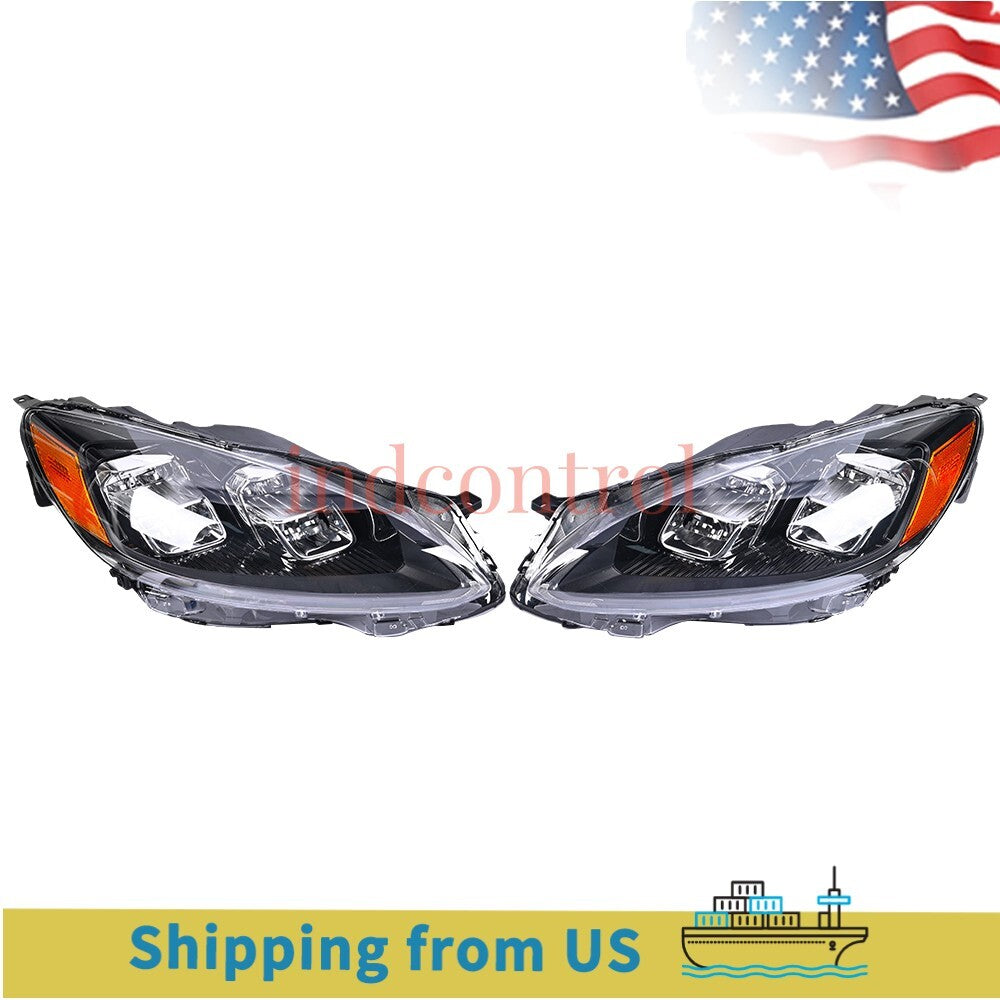 for Ford Escape 2020-2021 Headlamps LED Headlights Chrome Clear Pair Right+Left