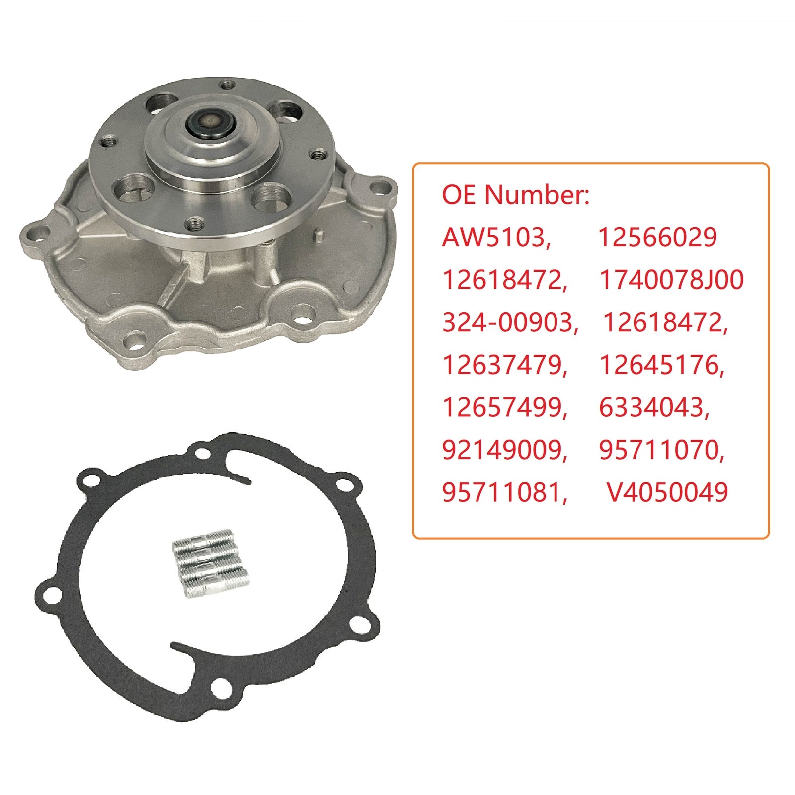 Engine Coolant Water Pump 12566029 Replacement For Equinox Camaro Impala for Saturn