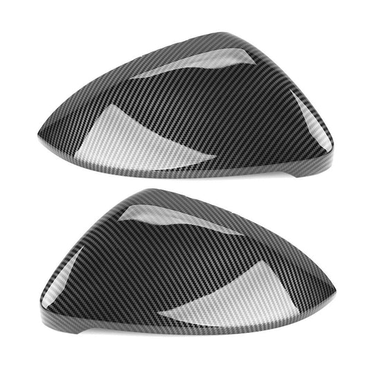 Carbon fiber mirror cover for Volkswagen for Golf Mk7, Mk7.5, and GTI (2013-2018).