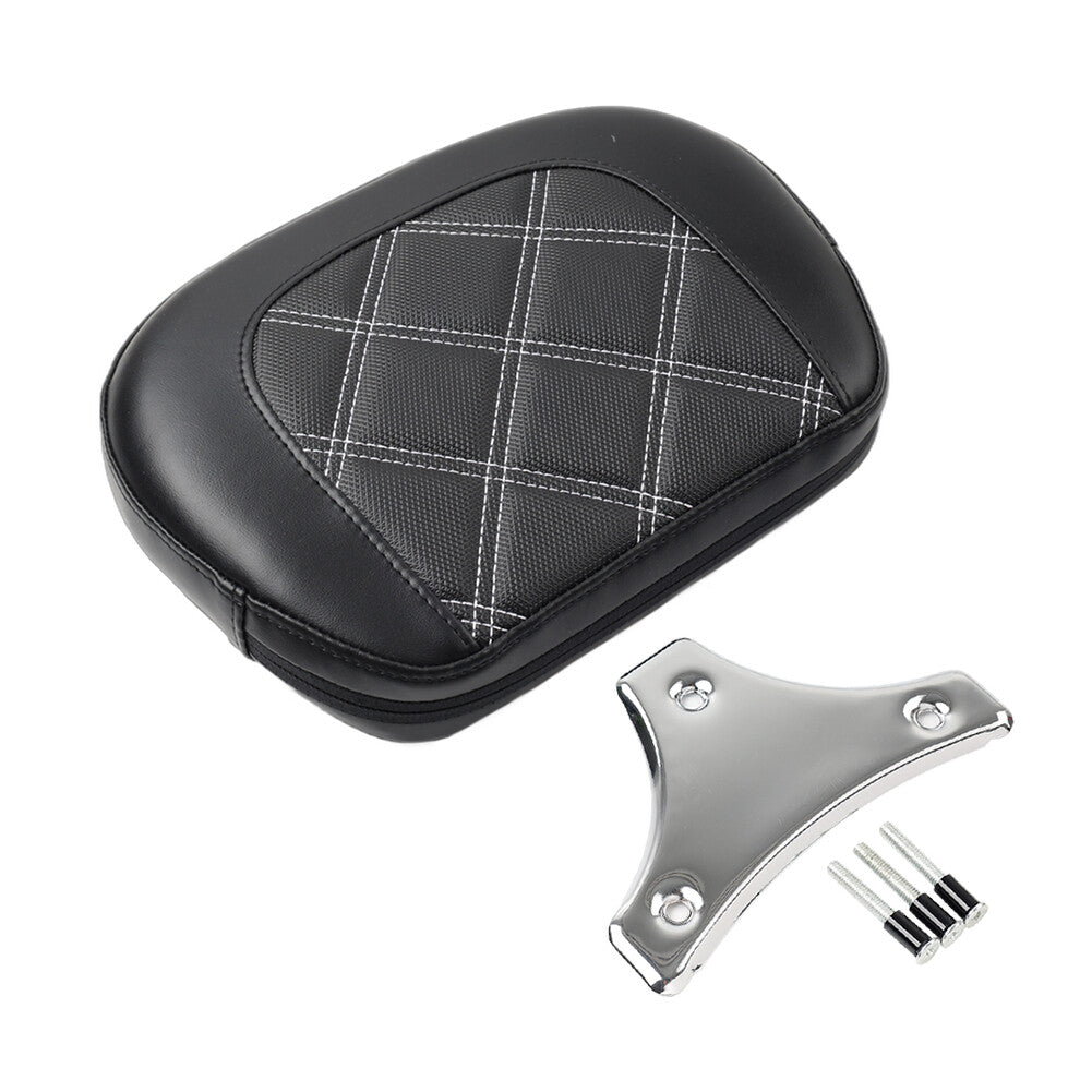 Passenger Sissy Bar Backrest Pad Kit Fit for Harley Road King FLHR Road Glide