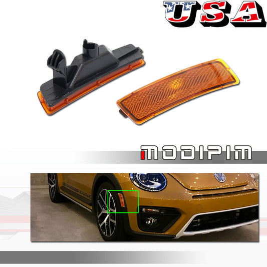 Amber-colored front side marker light housing kit for Volkswagen 18-up for Tiguan,2012-2019 Beetle.