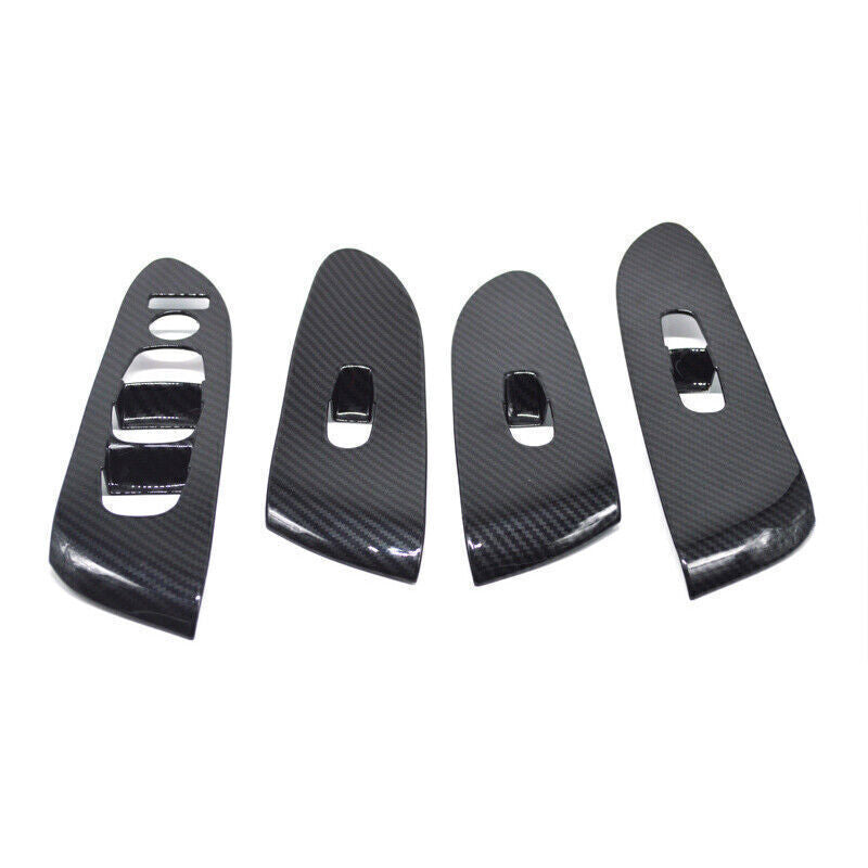 Glass Window Lifting Lock Panel Trim 4 for Nissan 2015-2021 Murano Carbon Fiber