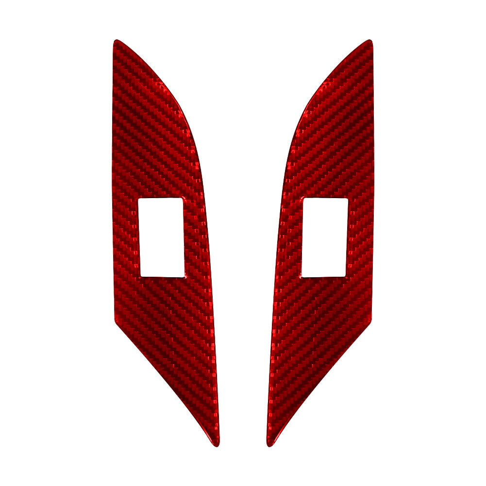 2X Red Carbon Fiber Rear Door Handle Panel Cover Trim for Toyota Hilux 2015-2021