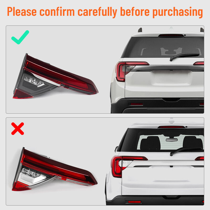 For 2020-2023 for GMC Acadia AT4 LED Black Inner Tail Light Lamp Driver Left Side