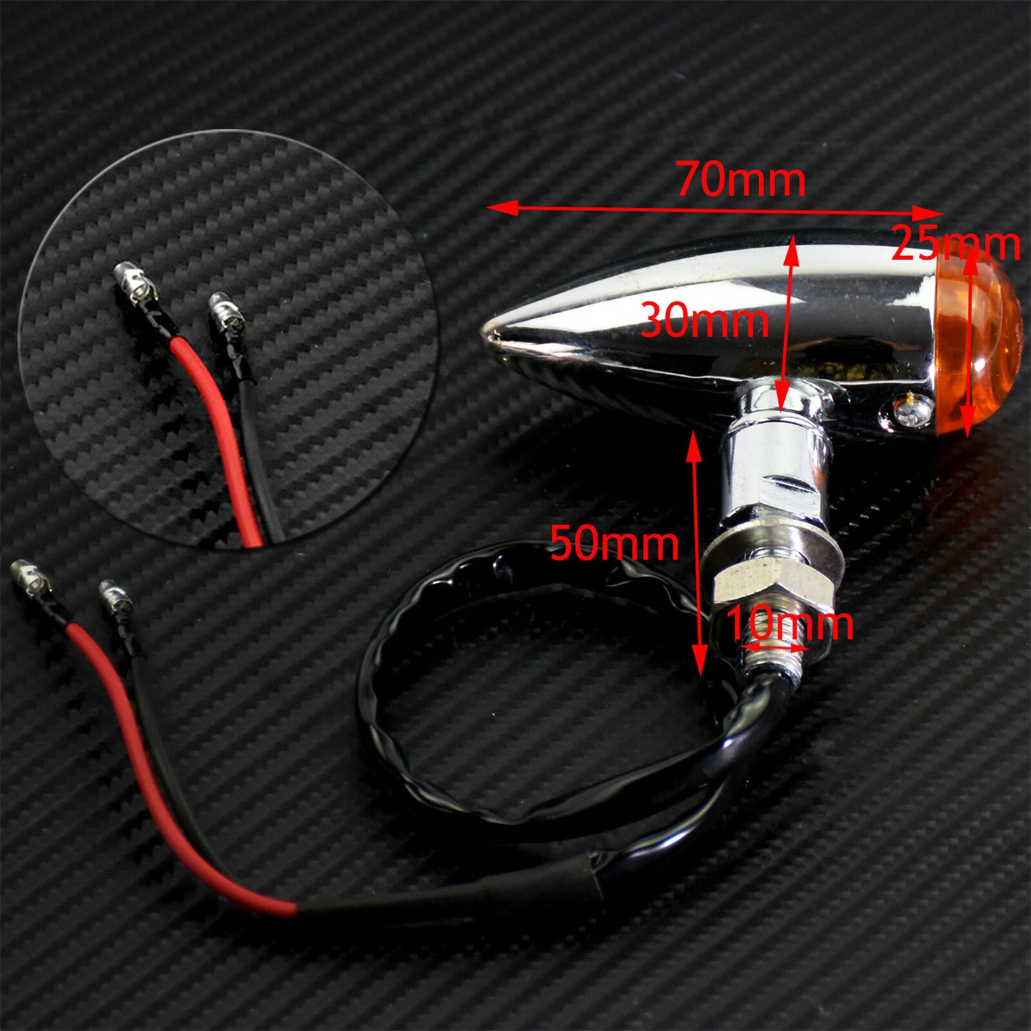 2X Chrome Amber Bullet Turn Signal Indicator Blinker Fit for Harley Touring Dyna