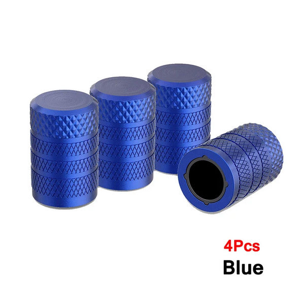 4-piece universal blue tire valve cover rod air dust cover for Mazda and for Kia