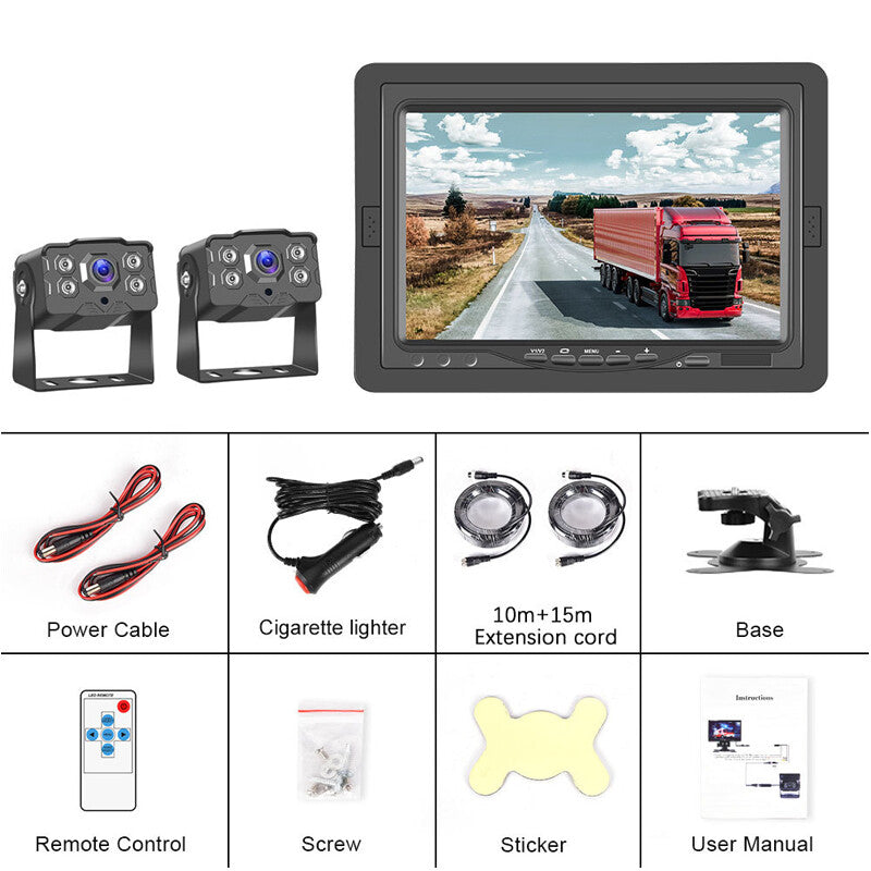 9V-36V truck wiring backup rearview camera system 7-inch monitor suitable for RV bus kit 400mA