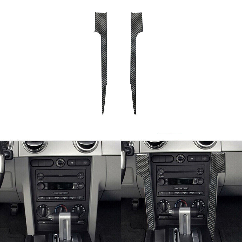 Carbon Fiber Center Console Decorative Strip Cover Trim for Ford for Mustang 2005-09